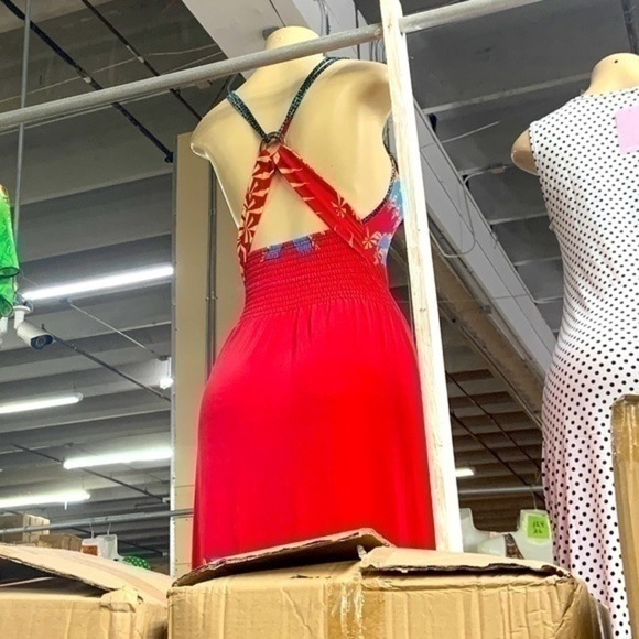 Sun Dress Floral Maxi - XXL  ( Y-188 ) red - Picture 2 of 10